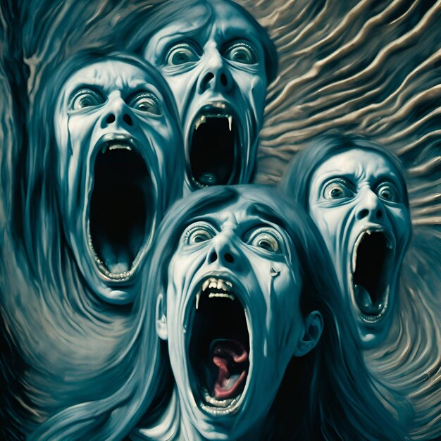 Photo ai of the petrifying looks of the scream munch with gigeresque style