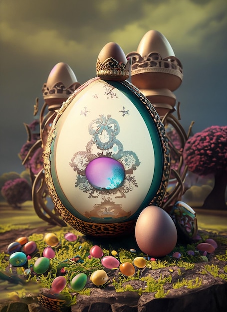 AI photo easter decorative egg