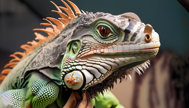 Ai Picture Vibrant Iguana A Majestic Reptile in the Wild