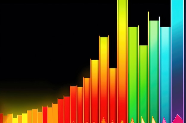 Photo ai produced commercial and financial color graphic ascending and descending