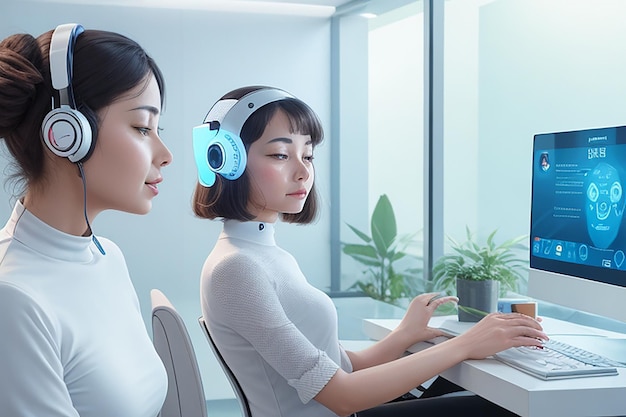 AI provide emotional support in the futuristic home office