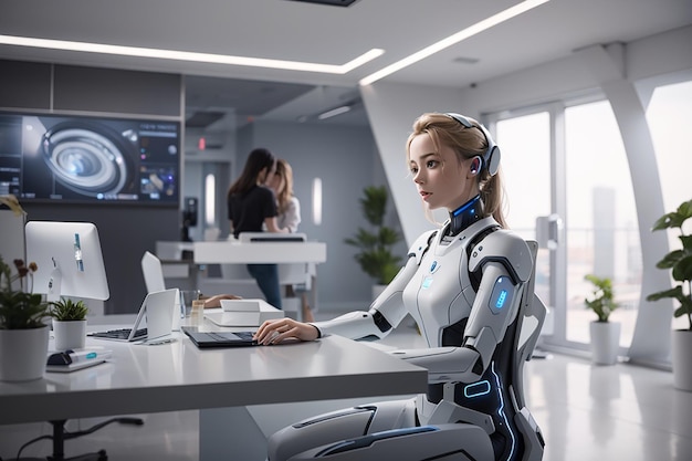 AI provide emotional support in the futuristic home office