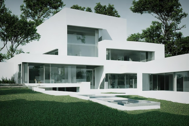 AI rendering of modern house