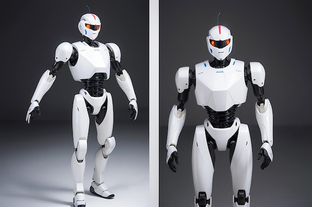 AI 로봇 개념 AI 간단한 흰색 로봇 미래형 로봇 남성 로봇 캐릭터