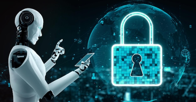 Робот-гуминоид с искусственным интеллектом использует технологию облачных вычислений для хранения данных на онлайн-сервере