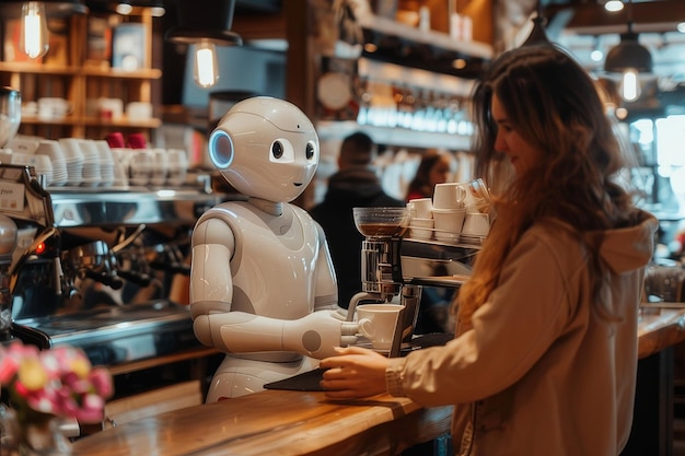 Foto ai robot koffiewinkel