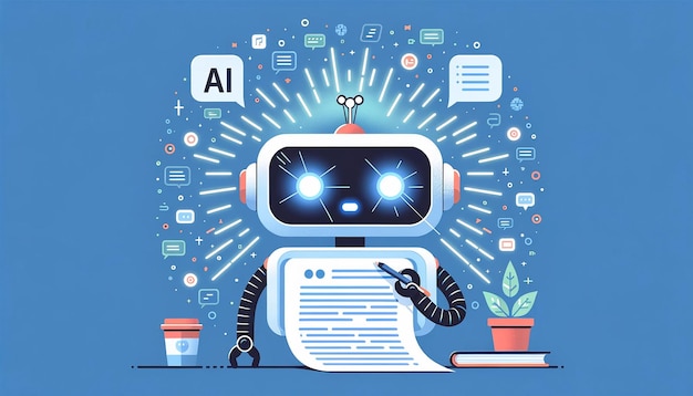 AI robot writes text Copywriting