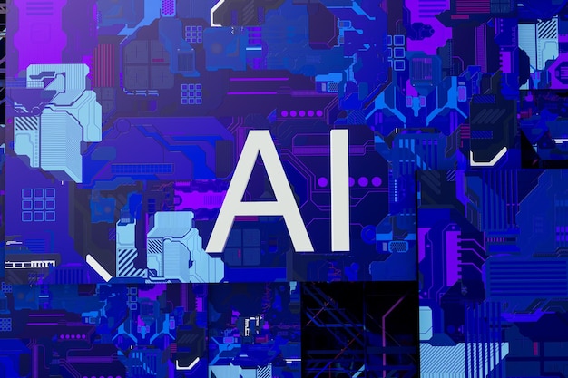 Ai technology concept in digital abstract background