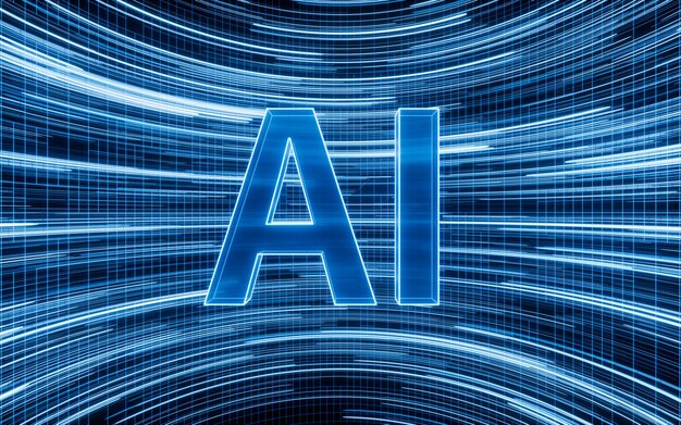 科学技術 3 レンダリングの AI 技術コンセプト