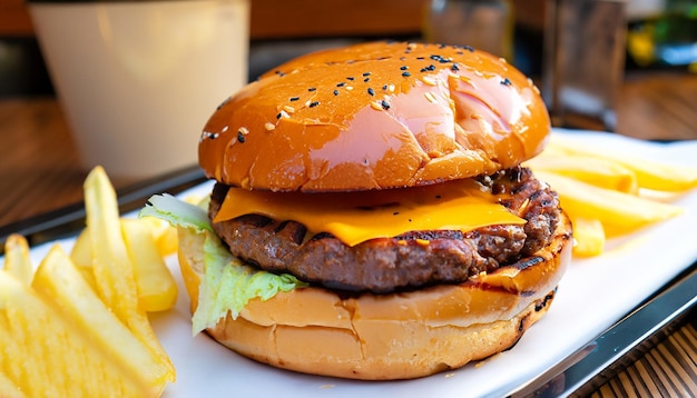 AIcaptured burger lively backdrop healthiness debate arises