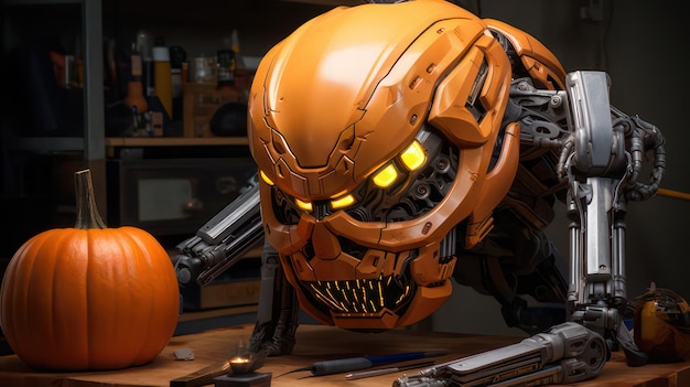 AICrafted Pumpkin Art RoboPumpkin Carving Extravaganza Unveiled