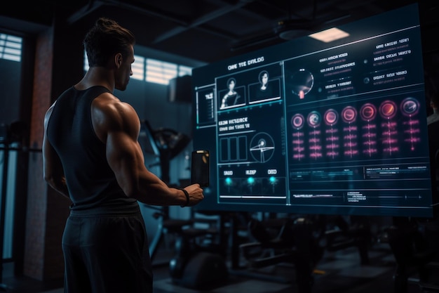 Foto allenatore di fitness 5g guidato da ai per allenamento personalizzato 00049 03