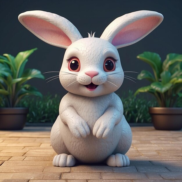 Foto aigenerated cartoon bunny adorably cute illustratie