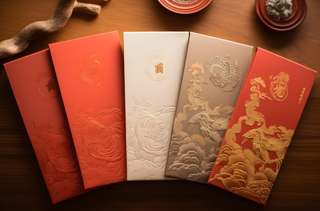 Красные конверты для китайского Нового года
