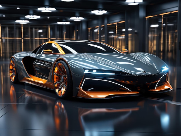 AIGenerated Futuristic Car Masterpiece in Meticulously Detailed Light