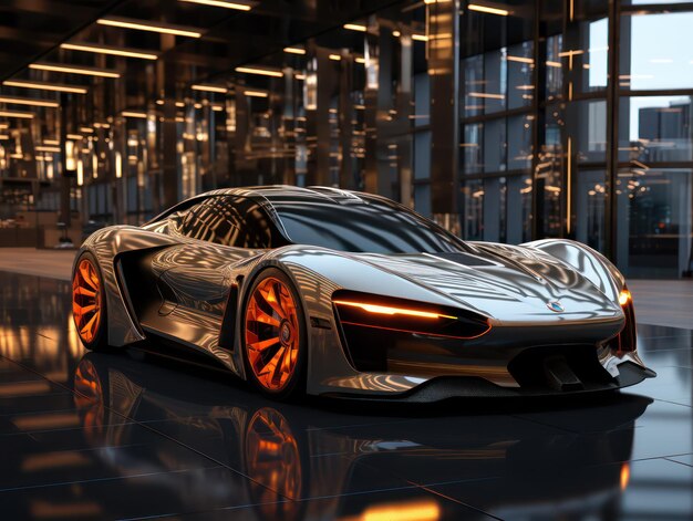 AIGenerated Futuristic Car Masterpiece in Meticulously Detailed Light