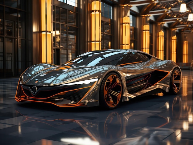 AIGenerated Futuristic Car Masterpiece in Meticulously Detailed Light