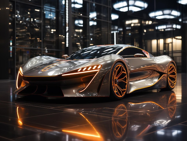 AIGenerated Futuristic Car Masterpiece in Meticulously Detailed Light (AIG생성된 미래의 자동차 걸작)