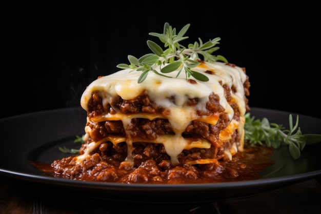 Foto aigenerated gourmet italiaanse bolognese saus verhoogt gebakken lasagne tot perfectie ar 32