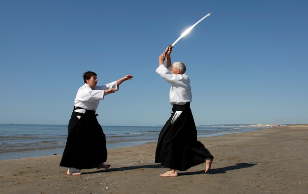 Aikido on the beach