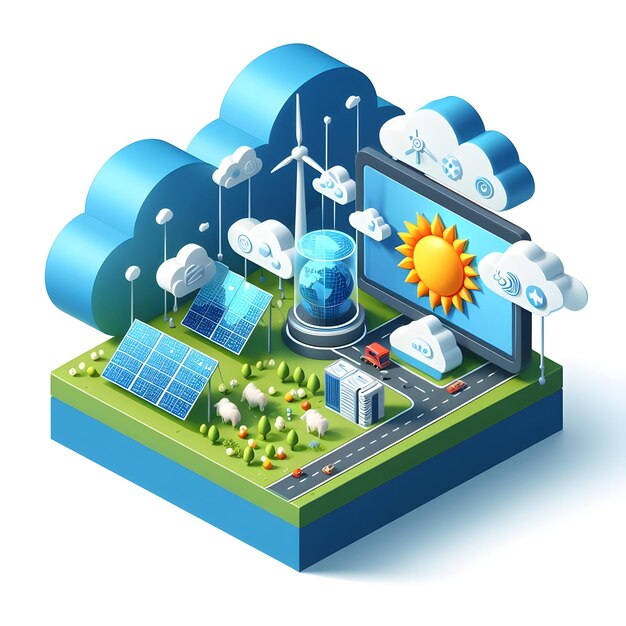 Photo aipowered climate modeling forecasting environmental changes through advanced technology in sustai