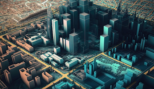 AIpowered smart city visualization provides realtime insights into urban planning infrastructure and resource management Generated by AI