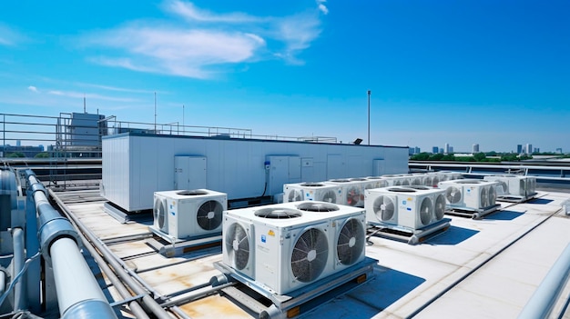 Air air conditioner and equipment on the roof Generative AI