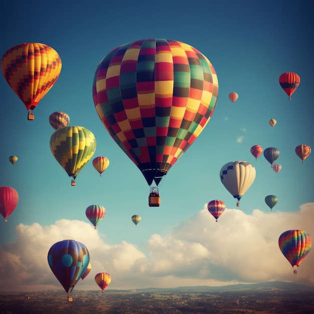 Air ballon background Illustration AI GenerativexA