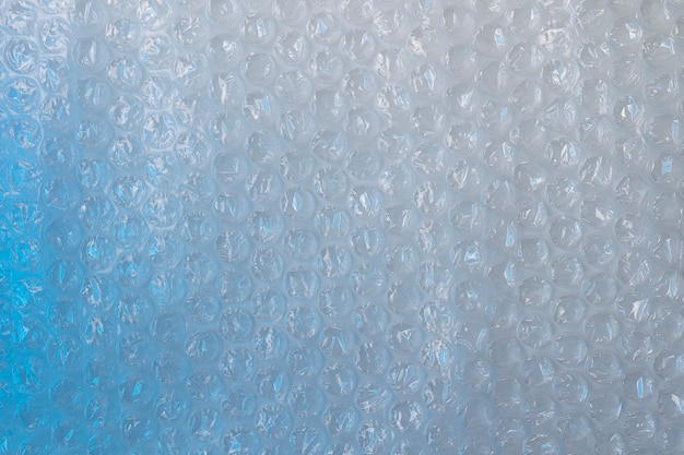 Air bubble texture, bubble wrap made from plastic. Blue color bubble texture