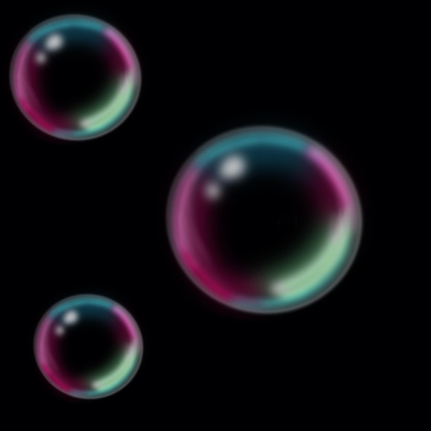 air bubbles on a black background