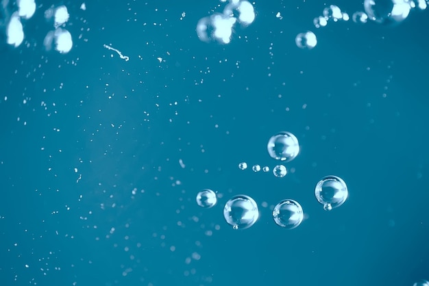 air bubbles in water macro background / blue background abstract bubbles in water