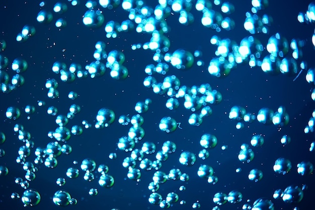 air bubbles in water macro background / blue background abstract bubbles in water