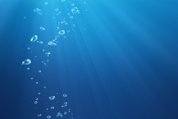 Air bubbles under water - nature background