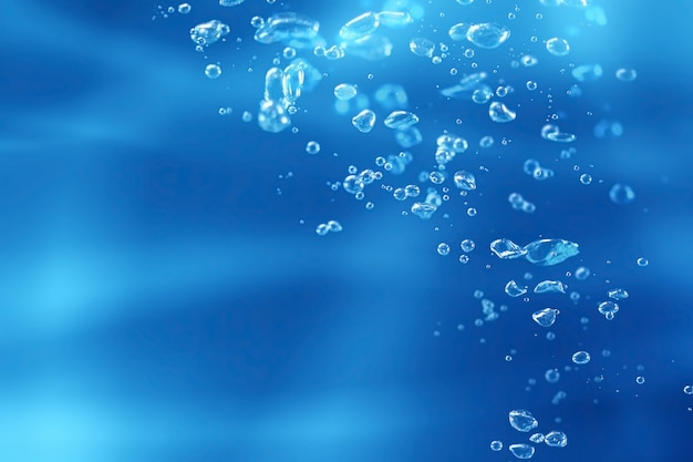 Air bubbles under water  nature background