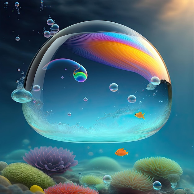 Air bubbles under water