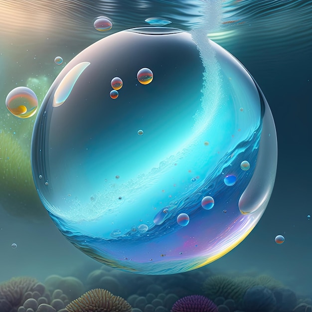 Air bubbles under water