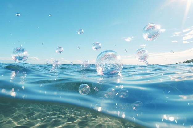 Air bubbles in water