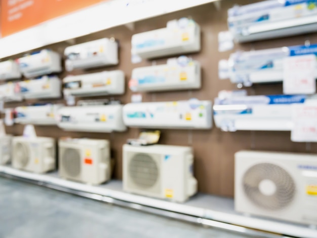 Air Conditioner In Store Blurred Background