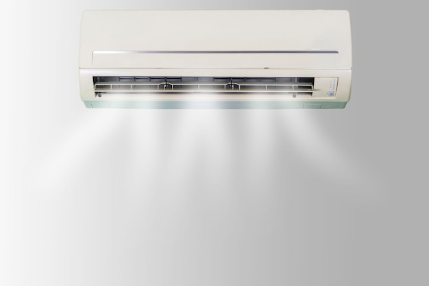 Photo air conditioner on wall at home