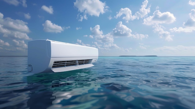 Photo air conditioner with the ocean in the background