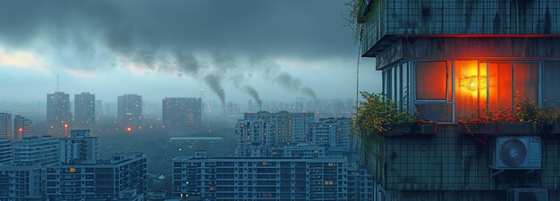 Photo air conditioning equipment in residential buildings