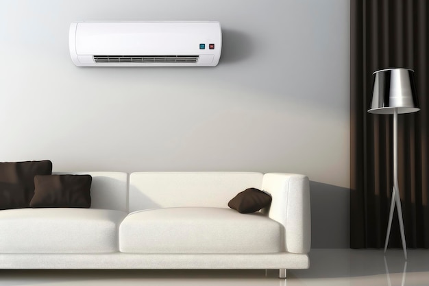 air conditioning on the wall in a modern interior air cooling Copy space