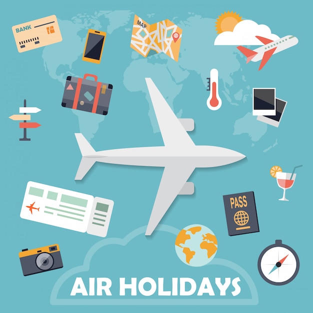 air holidays Flat icons