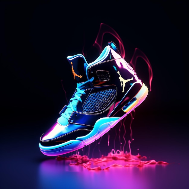 Air Jordan logo neon colour pallette 4k