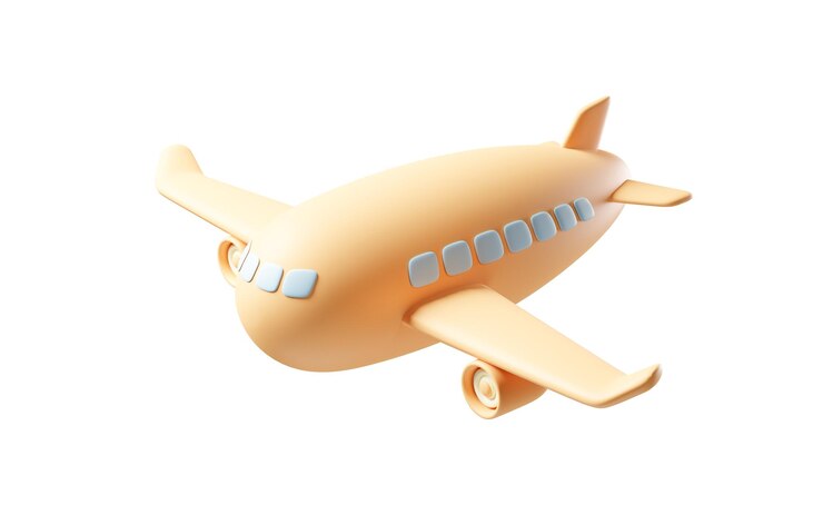 Photo air plane with cartoon style 3d rendering