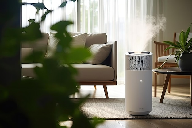 An air purifier is a device designed to filter and clean the air in a living room effectively removi