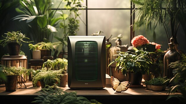 白い背景の空気清機