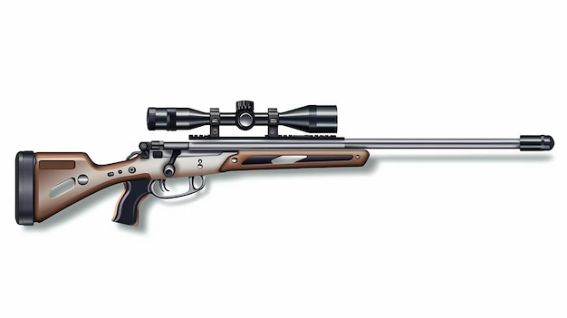 Photo air rifle with a telescopic sight isolate on a white background generative ai