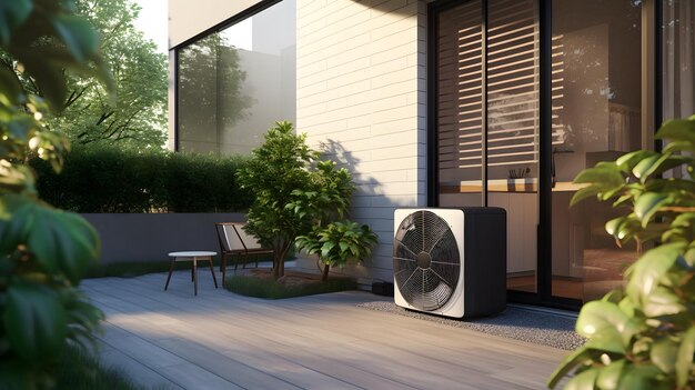 Photo air source heat pump generative ai