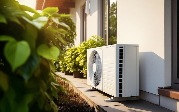 Air Source Heat Pump Installed in Residence Generative AI